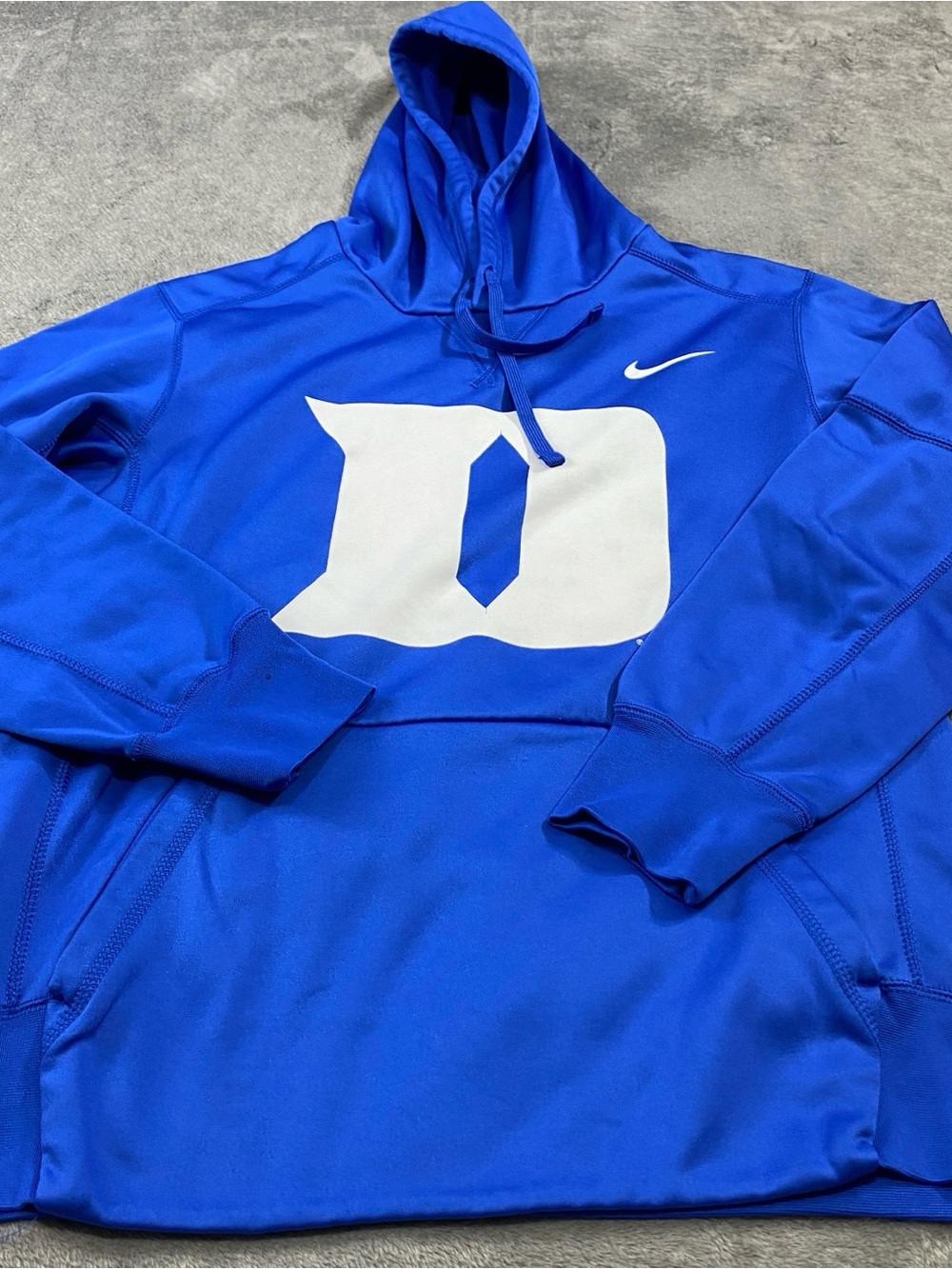 Nike Royal Blue Performance Hoodie with White 'D' Chest Graphic